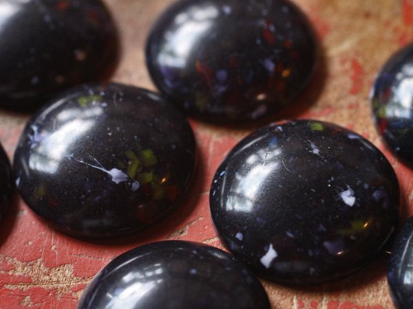 画像3: ドイツヴィンテージのルーサイトのカボション【宇宙色　大24mm】 2個 (3)