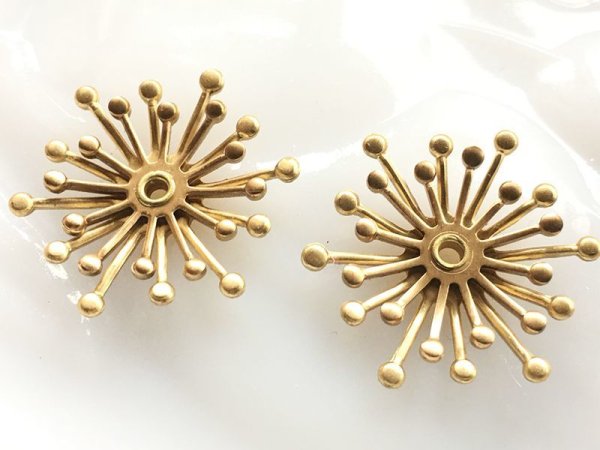画像2: USA真鍮製　レイヤード・スノーフレーク　2個 (2)