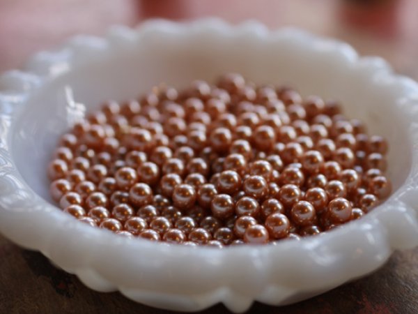 画像3: ヴィンテージ　穴なしパールビーズ(ダスティーピーチ)　4.9ミリ　約30個 (3)