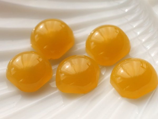 画像6: ジャパンヴィンテージ　ルーサイトのカボション　【こはく色・オクタゴン18ミリ】2個 (6)