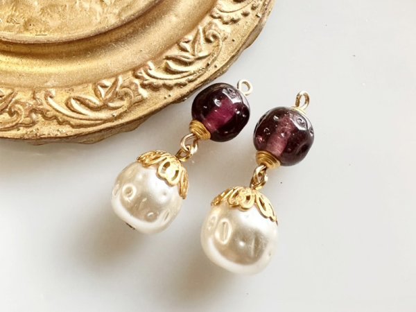 画像6: ジャパンヴィンテージガラス芯　バロックガラス・パール【約14ミリ】※注 (6)