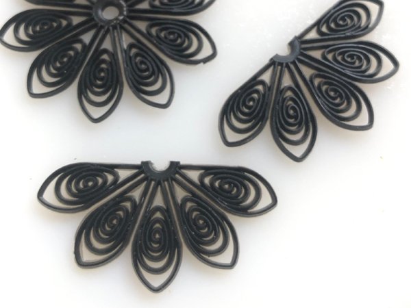 画像5: ジャパンヴィンテージ　ソフトプラスチック・フラワー【10ペタル・ブラック】2個 (5)