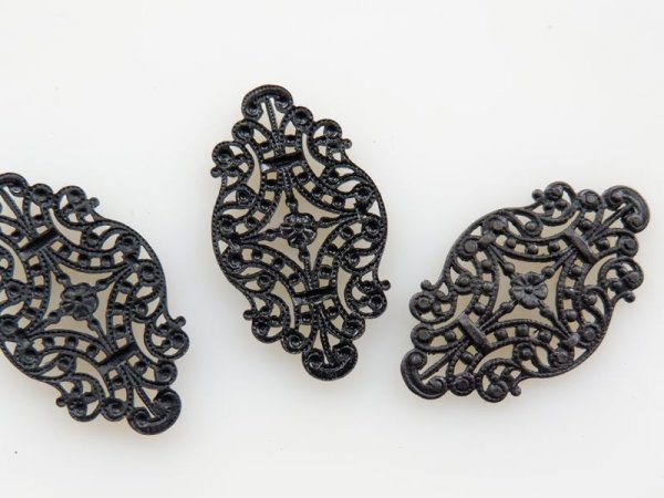 画像3: ミリアムハスケル　【菱形フィリグリー　ブラック】2個　　　ハスケルパーツ (3)