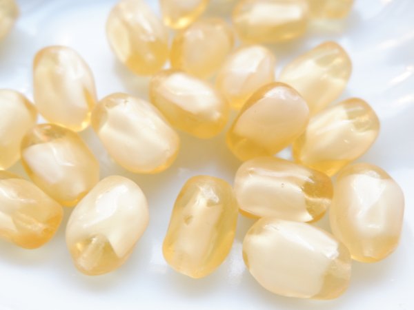 画像2: オーストリアヴィンテージ・ガラスビーズ　【トパーズギブレ】17ミリ　10個 (2)