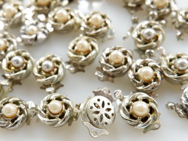 画像2: ジャパンヴィンテージ　クラスプ【訳ありシルバー　1連用】6個アソート　　　 (2)