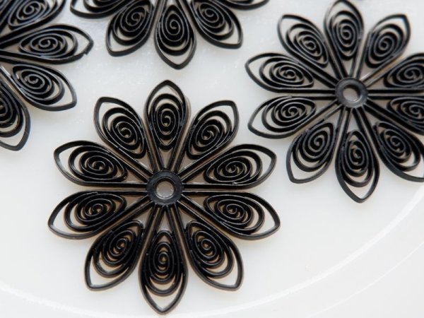 画像4: ジャパンヴィンテージ　ソフトプラスチック・フラワー【10ペタル・ブラック】2個 (4)