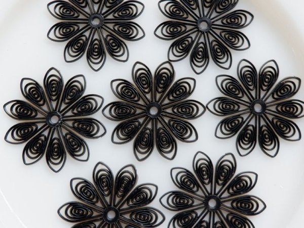 画像3: ジャパンヴィンテージ　ソフトプラスチック・フラワー【10ペタル・ブラック】2個 (3)