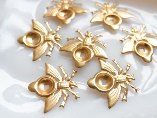 画像3: USA真鍮製　ストーンセッティング　フライ　2個 (3)