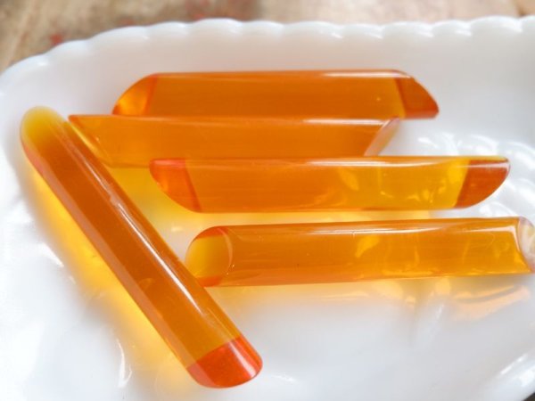 画像2: ヴィンテージ　ルーサイト・シリンダー穴無し【トパーズ】82ミリ　1本 (2)