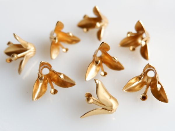 画像5: 注)USA真鍮製 スタッカブルパーツ【3枚花びらのツブツブ】4個 (5)