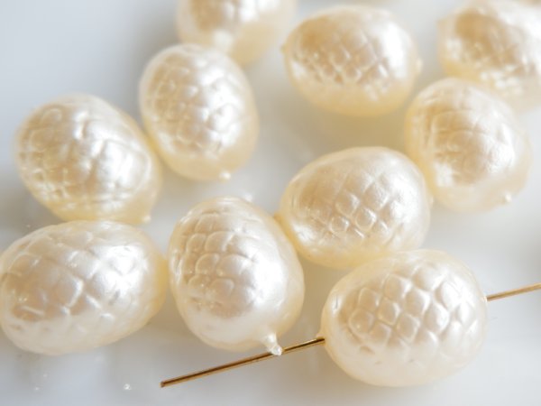 画像5: ジャパンヴィンテージ　ルーサイト製テクスチャーパール　10個 (5)