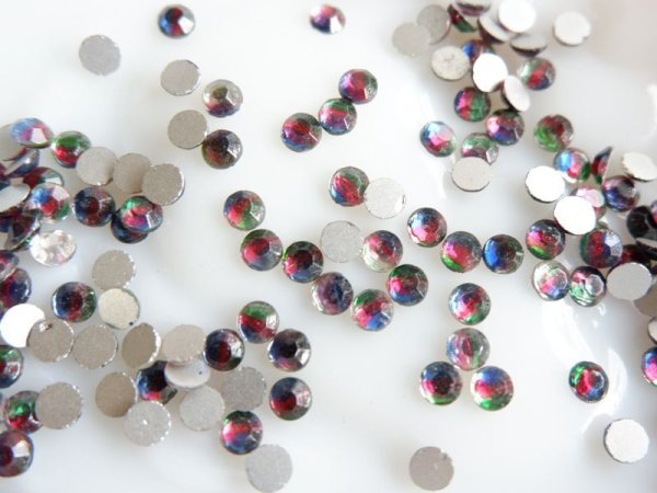 画像3: ヴィンテージ・フラットバックカボション【アイリスガラス・4.6ミリ】20粒 (3)