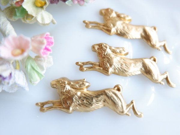 画像4: アメリカ製 真鍮(ブラス)パーツ　ラビット　うさぎ　1個 (4)