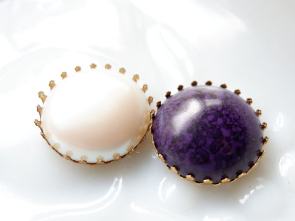 画像5: USA真鍮製 　ストーンセッティング・ラウンド・フラットバック用【23ミリ】リベット可　2個 (5)