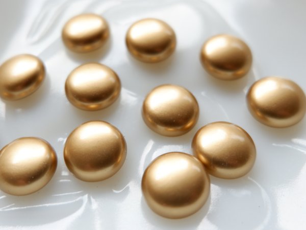 画像4: ジャパンヴィンテージ　カボション【メタリック・ゴールド13.8ミリ】2個 (4)