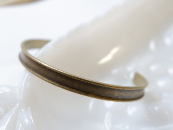 画像4: USA真鍮製　溝のあるバングル　　　 (4)