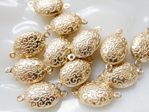 画像2: ジャパンヴィンテージ・ゴールドカラーのコネクター【大2個】 (2)