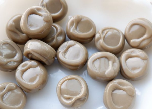 画像3: ドイツヴィンテージ　ルーサイト系ビーズ【モカ・メルト】1個 (3)