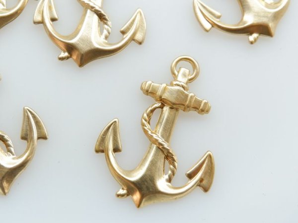 画像3: USA真鍮製　イカリのスタンピング【大】2個 (3)