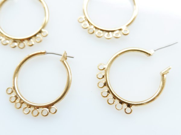 画像2: ヴィンテージ・7ループ・フープピアス　1ペア (2)