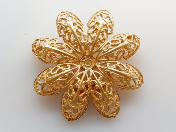 画像2: ミリアムハスケル　マットゴールド【ブローチセットB　シングルフラワー】1個　ハスケルパーツ　　　0328 (2)