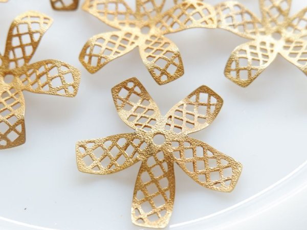 画像2: ミリアムハスケル【マットロシアンゴールド・フラワーフィリグリー】1個　　0328 (2)