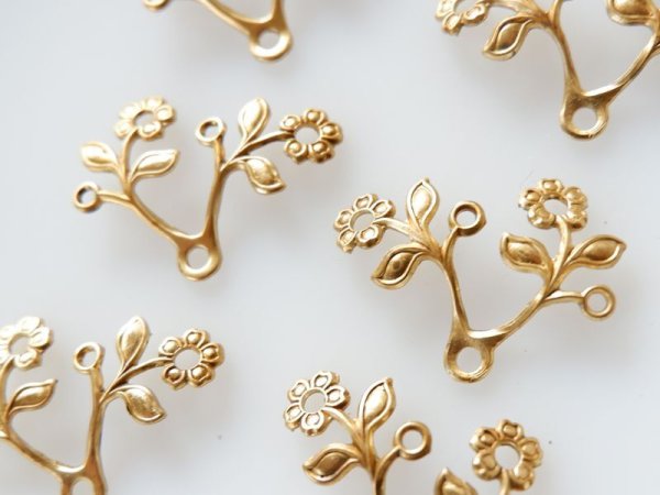 画像6: USA真鍮製スタッカブル・フラワー＆リーブス中　左右対称セット (6)