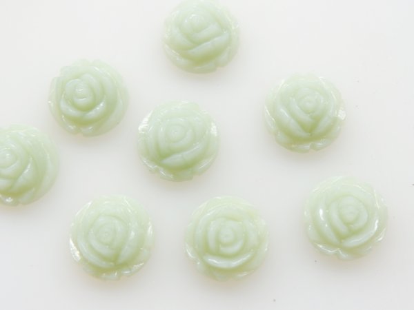画像3: ドイツヴィンテージ・カボション【ラウンドローズ・ひすい色　15ミリ】2個 (3)