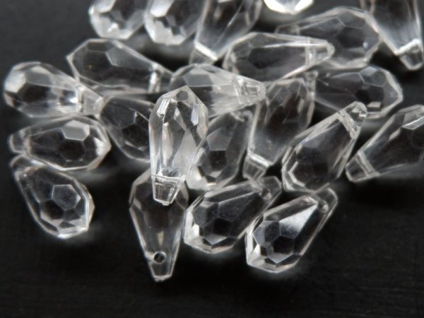 画像2: ドイツヴィンテージ　クリアー・アクリルドロップ【ミニ・20個】 　ミリアムハスケル (2)