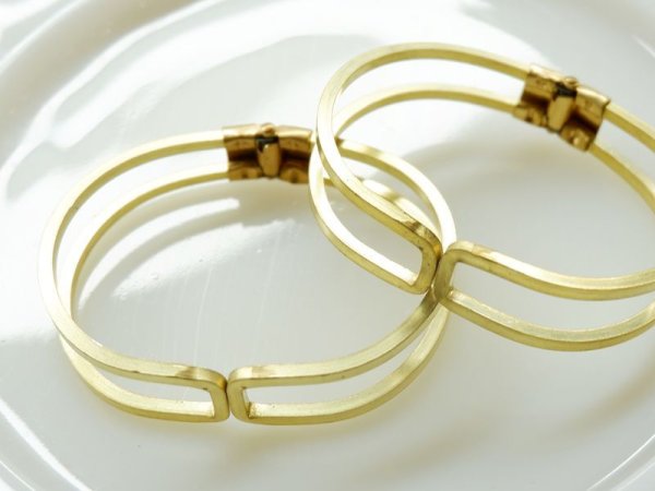 画像2: USA真鍮製　ヒンジバングル【スクエアエッジ】1個 (2)