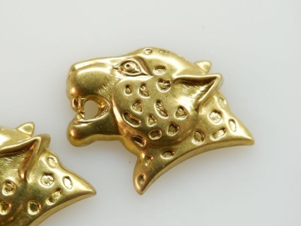 画像3: USA　真鍮製ヒョウのスタンピング　2個 (3)