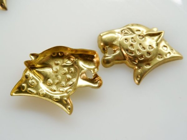 画像4: USA　真鍮製ヒョウのスタンピング　2個 (4)