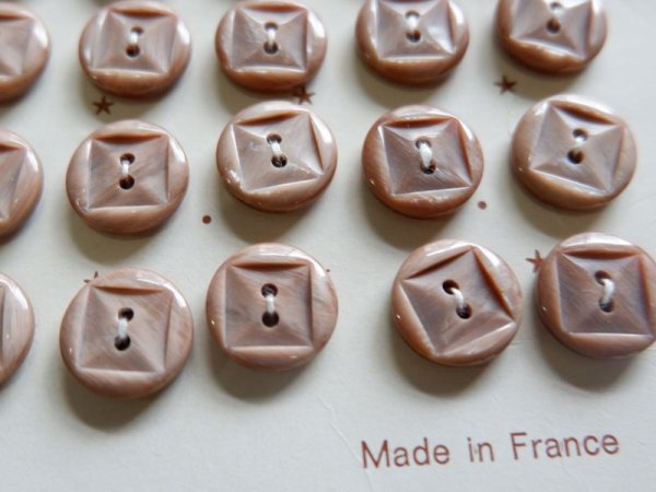 画像2: フランスヴィンテージボタン　シート売り【マーブル模様　13.7ミリ】48個 (2)