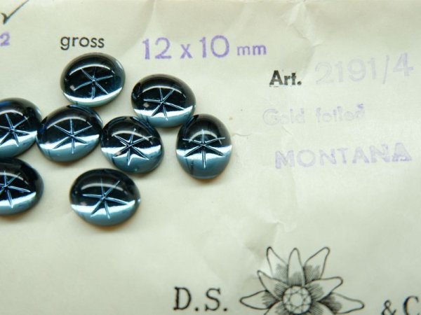 画像3: ヴィンテージスワロフスキー♯2191/4　ガラスカボション【12×10ミリ　スター・モンタナ】2個　 (3)