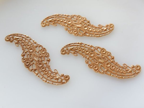 画像2: ミリアムハスケル　デッドストック　古代金色　フィリグリー　1個 (2)