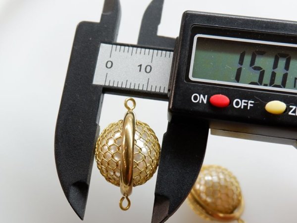 画像3: ジャパンヴィンテージ・メッシュパールビーズ＋真鍮リング【大】 (3)