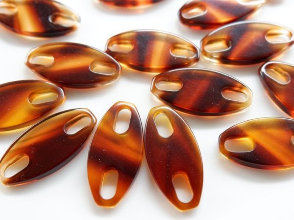 画像3: ドイツヴィンテージ・ガラリス【D.タートルシェル】ダブルホール・コネクター10個 (3)