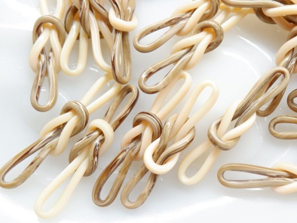 画像2: ドイツヴィンテージ・ガラリス【アイボリー×ベージュ】ノット (2)