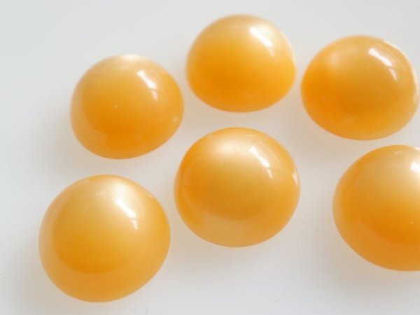 画像3: ヴィンテージ・ムーングロウ・カボション【オレンジ17.5ミリ】 2個 (3)