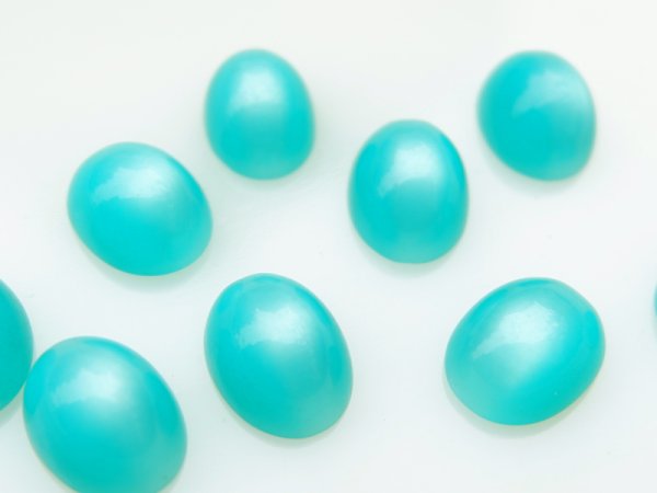 画像3: ヴィンテージ・ムーングロウ・カボション【アクア15.8×12ミリ】 2個 (3)