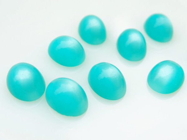 画像2: ヴィンテージ・ムーングロウ・カボション【アクア15.8×12ミリ】 2個 (2)