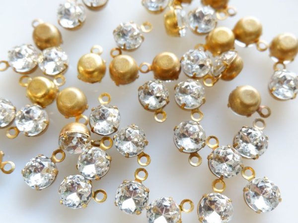 画像2: ヴィンテージチェコ　ラインストーン【ラウンドSS40・クリアー】10個セット (2)