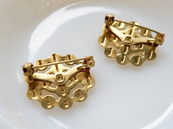 画像3: 真鍮製・ヴィンテージ・クラスター・ループブローチベース　2個 (3)