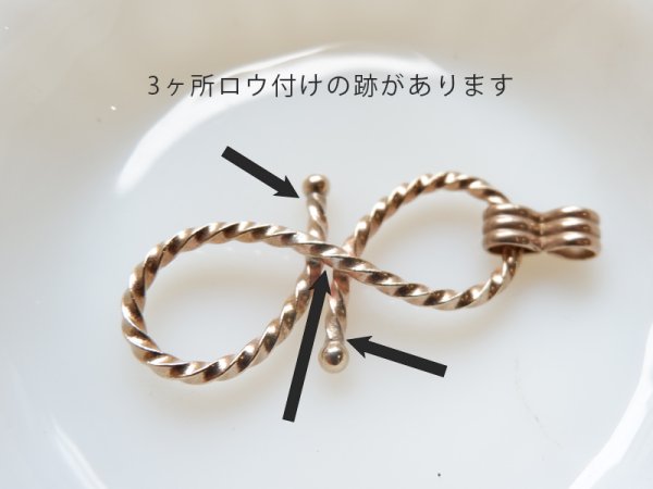 画像5: ヴィンテージ真鍮チェーン【ハンドメイド・大型リボン】30センチ (5)