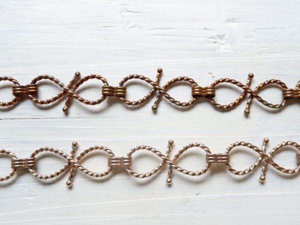 画像3: ヴィンテージ真鍮チェーン【ハンドメイド・大型リボン】30センチ (3)