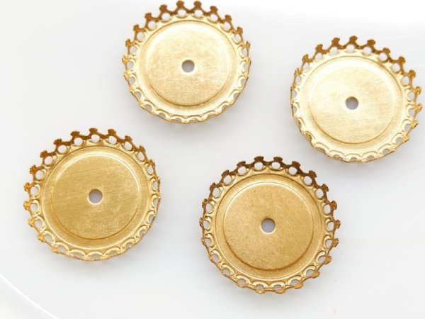 画像6: USA真鍮製 　ストーンセッティング・ラウンド・フラットバック用【23ミリ】リベット可　2個 (6)