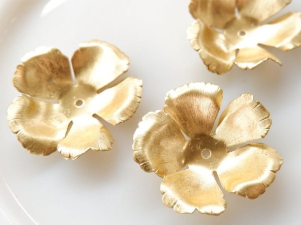 画像4: USA真鍮製　スタッカブルフラワーパーツ　模様の入った花びら【特大-R】1個 (4)