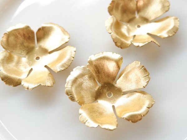 画像3: USA真鍮製　スタッカブルフラワーパーツ　模様の入った花びら【特大-R】1個 (3)