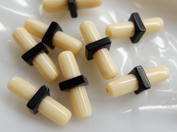 画像2: ドイツヴィンテージ・ガラリス【ストライプ×ブラック】スティック (2)