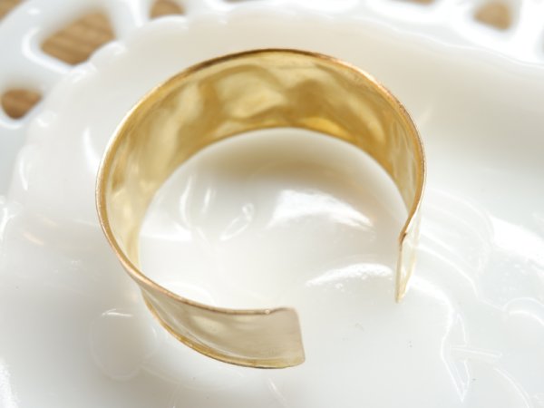 画像5: USA真鍮製【ナミナミワイドバングル・25ミリ】1個 ※レターパック不可 (5)